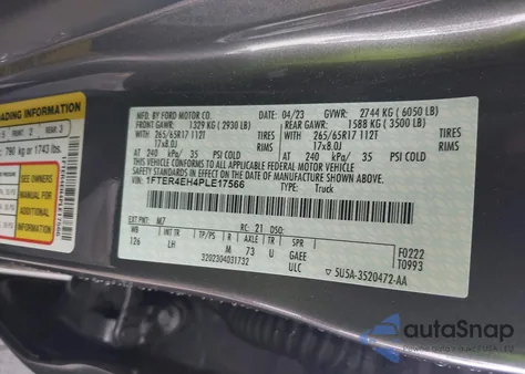 2023 Ford Ranger Xlt z USA, uszkodzony, nr VIN 1FTER4EH4PLE17566